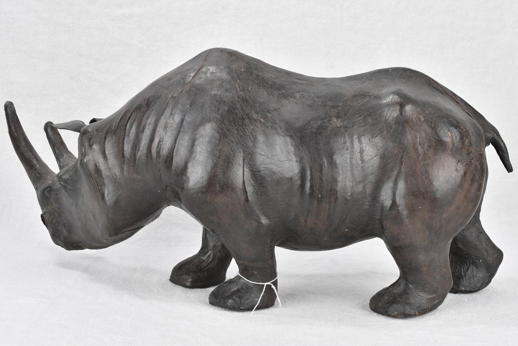 1950s rhinoceros foot rest - leather 27½"