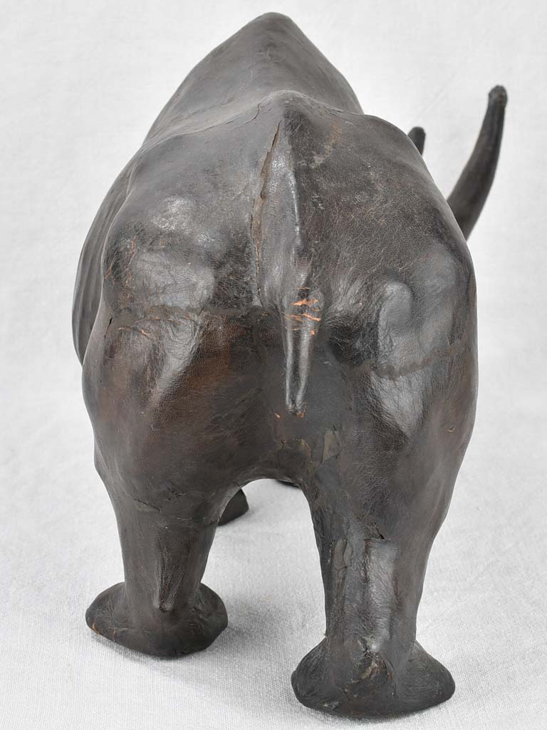 1950s rhinoceros foot rest - leather 27½"