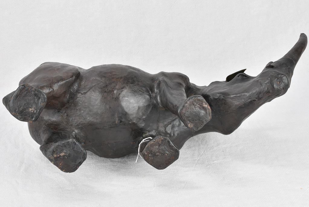 1950s rhinoceros foot rest - leather 27½"