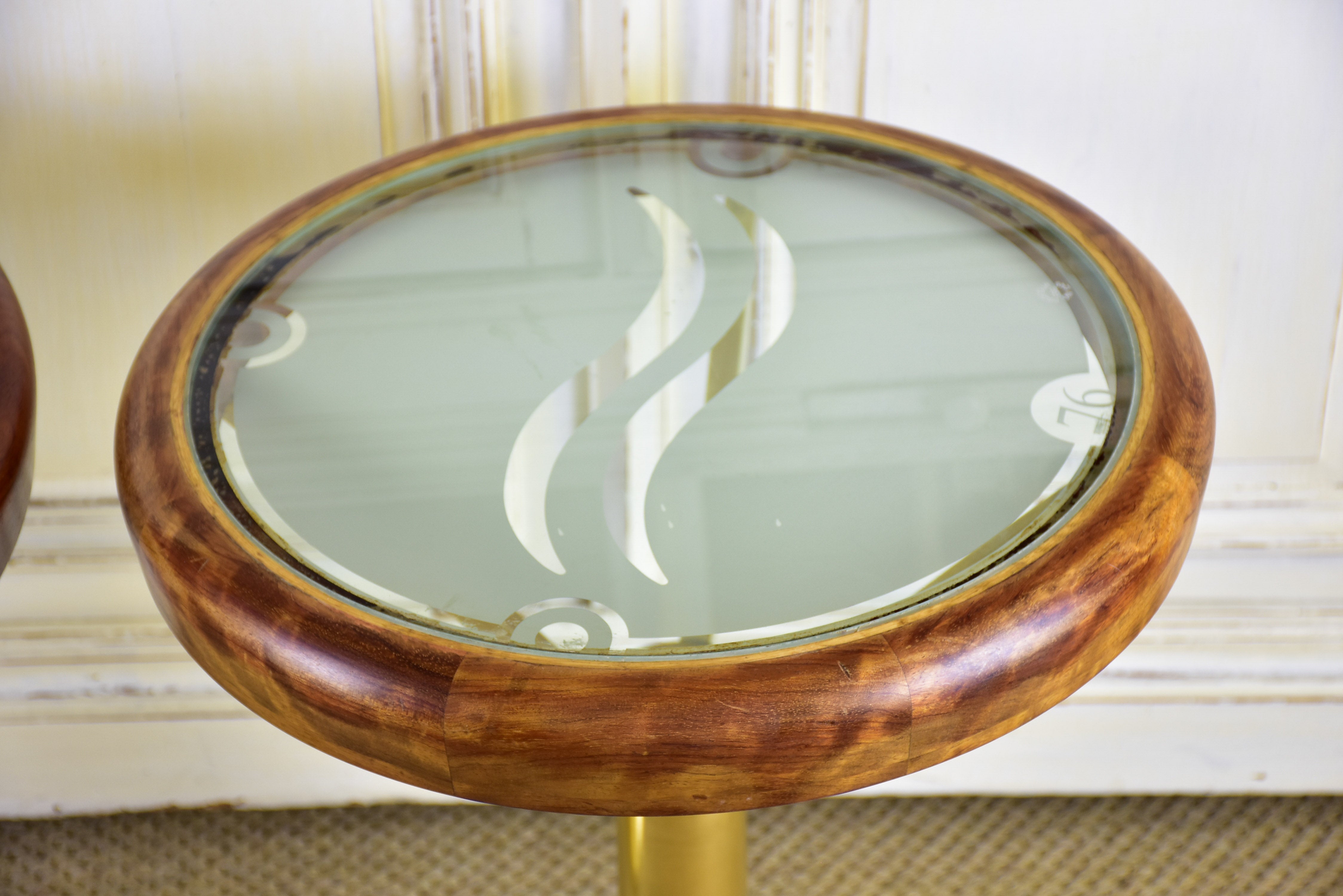 Pair of mid-century side tables from a yacht