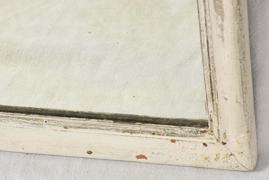 RESERVED BDT Very large French bistro mirror - painted walnut 63½" x 37"