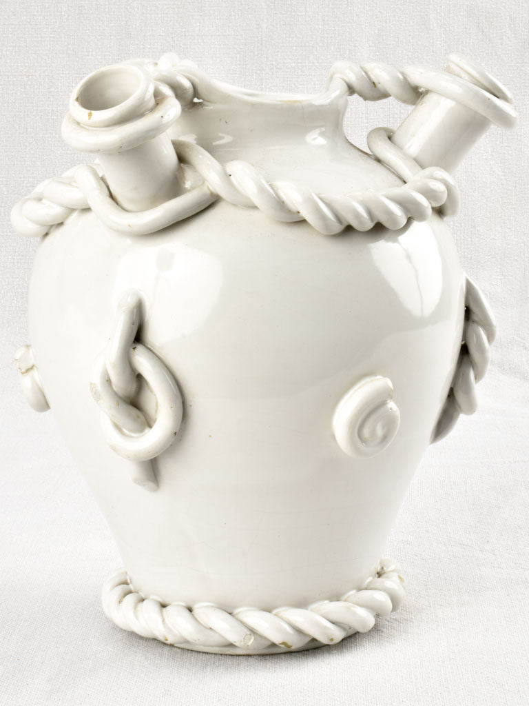Émile Tessier vase with 4 openings and twisted detail 9½"