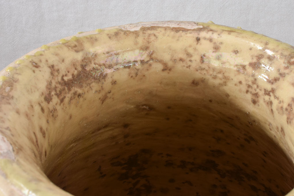 Olive jar, pale yellow glaze, 19th-century, 23¾"