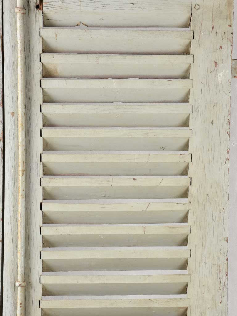 Pair of 19th century French oak shutters on stand 74¾" x 44"