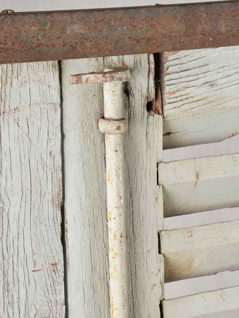 Pair of 19th century French oak shutters on stand 74¾" x 44"