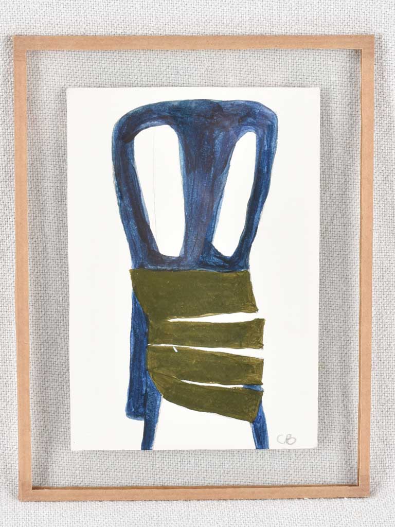 2 miniature paintings of slatted chairs - Caroline Beauzon 5½" x 7"