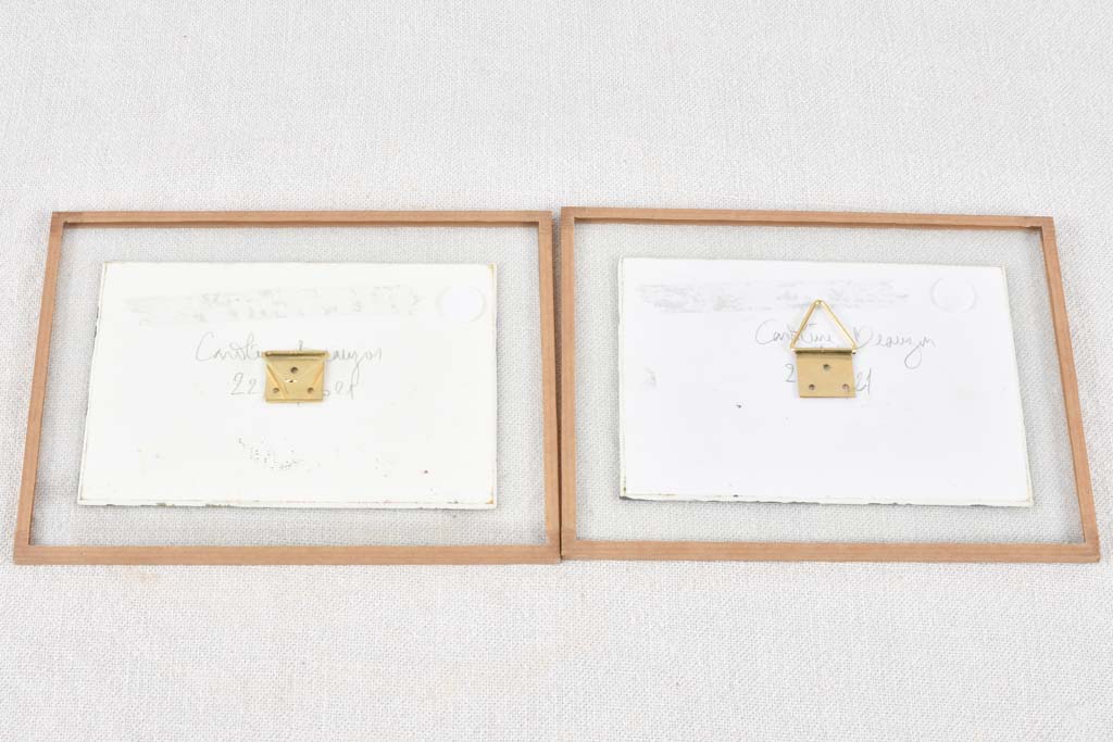 2 landscape paintings, Caroline Beauzon 5½" x 7"
