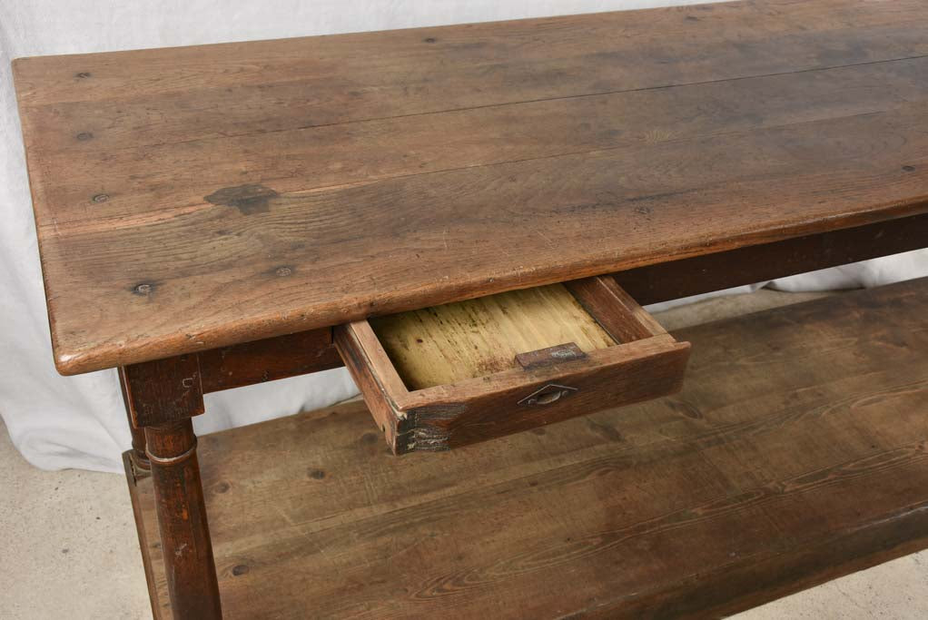 Beautifully Aged Drapery Table in Pine