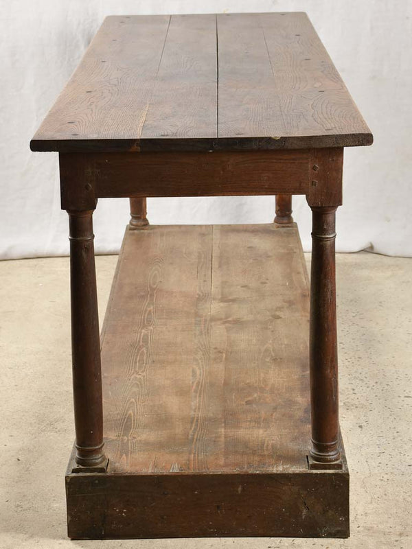 Aged Wax Finished Pine Drapery Table