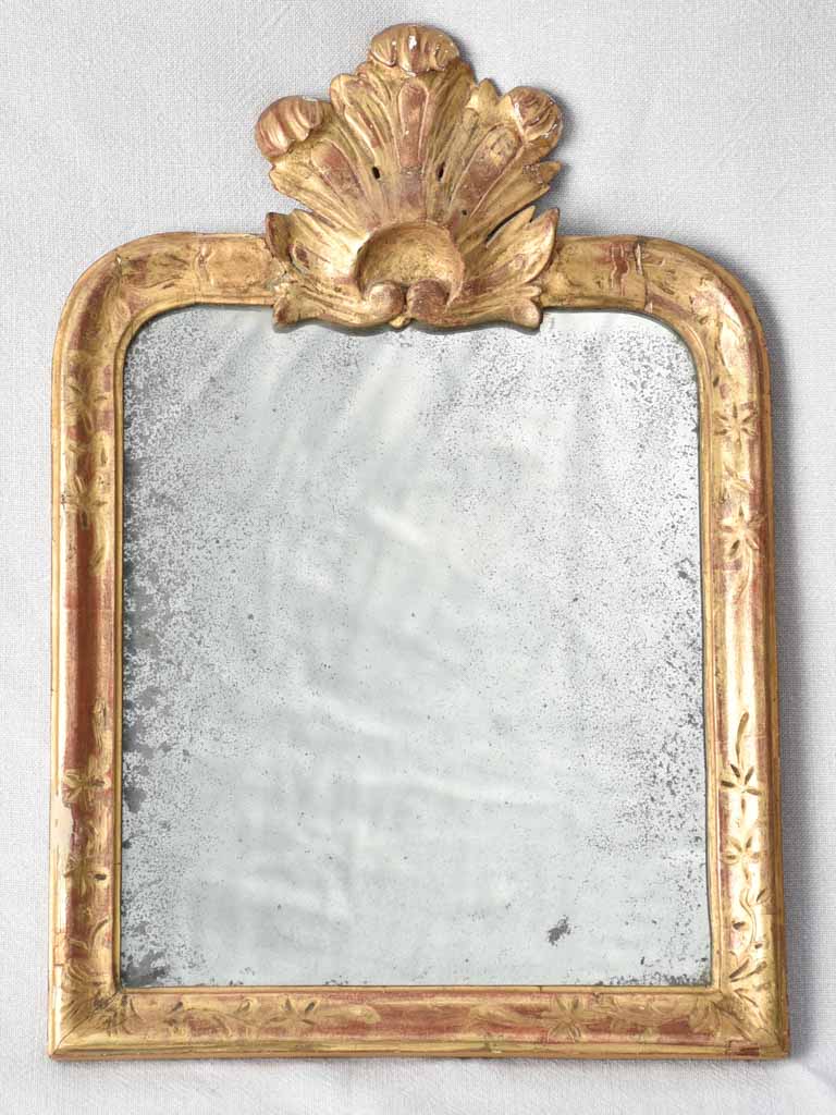 Small 18th century French gilded mirror 18" x 12½"