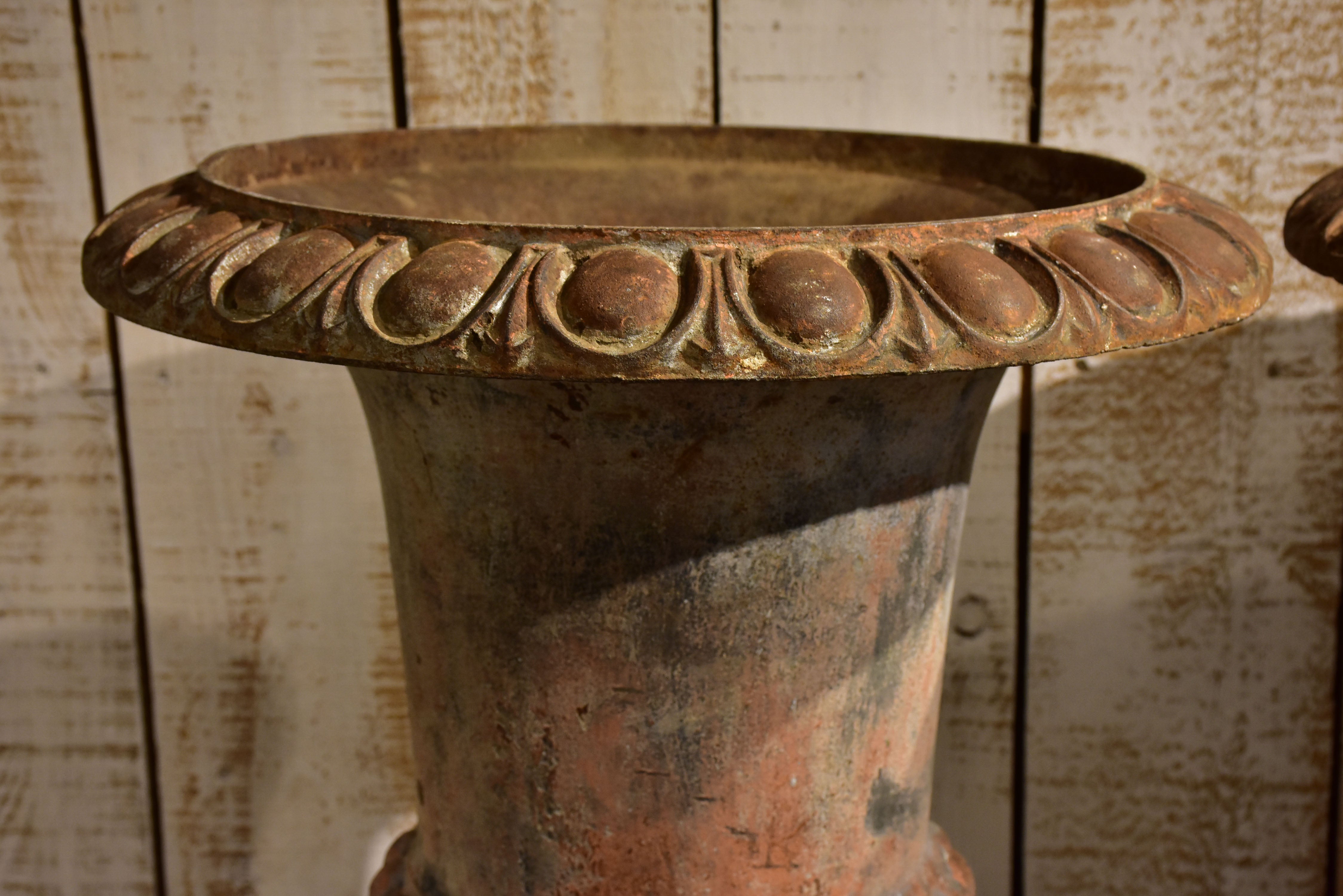 Pair of 19th century French Medici garden urns