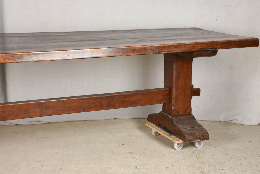 Large antique French oak monastery dining table 118½" x 34¾"