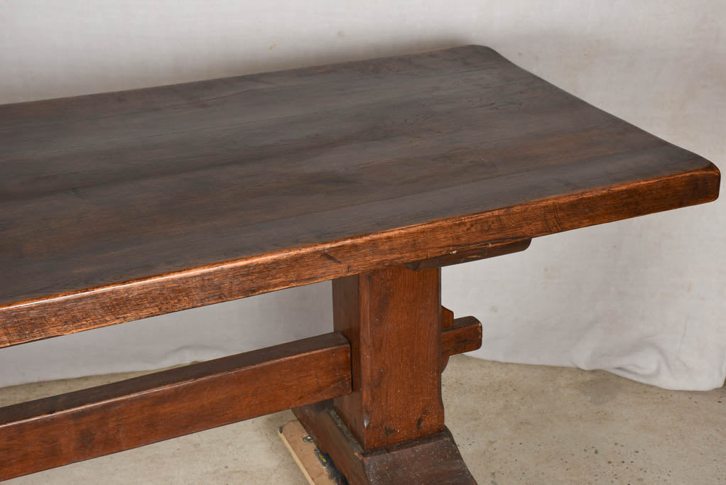 Large antique French oak monastery dining table 118½" x 34¾"