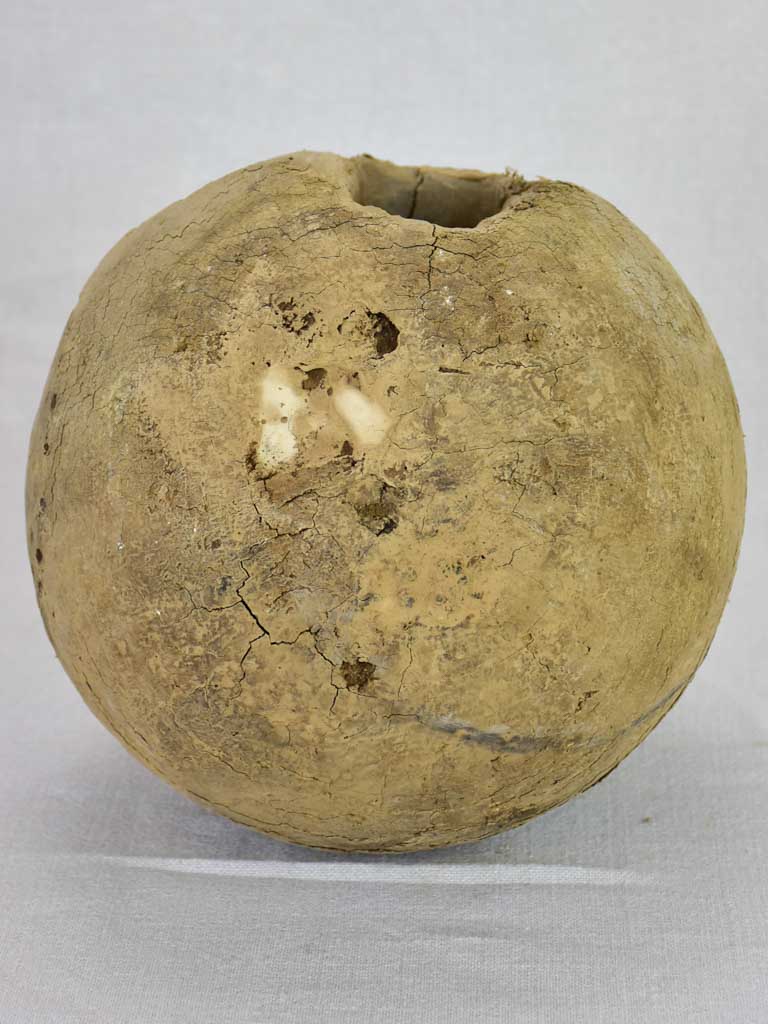 Pair of antique French wooden bowling balls 9"
