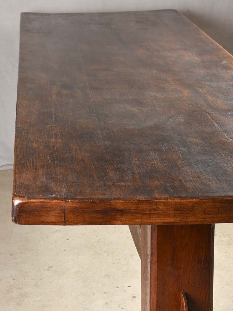 Large antique French oak monastery dining table 118½" x 34¾"