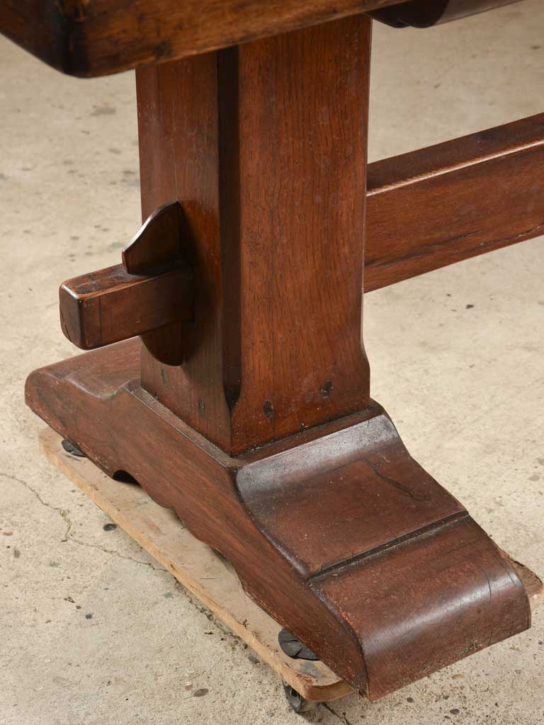 Large antique French oak monastery dining table 118½" x 34¾"