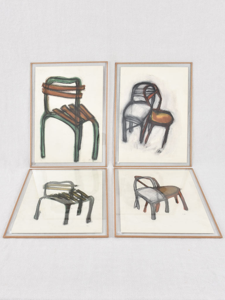 Set of THREE chairs - Caroline Beauzon 13½" x 18"