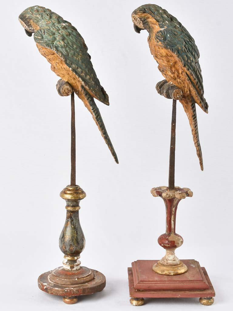 Two mounted parakeet sculptures 23¾"