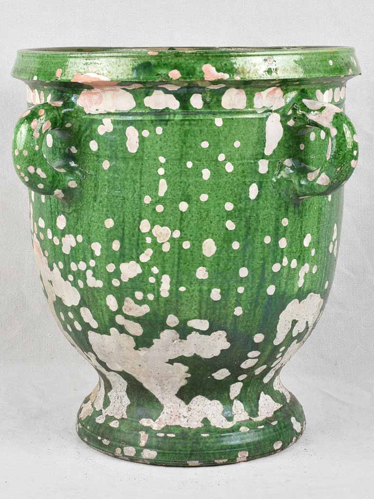 19th century green Castelnaudary planter w/ 4 handles 22"