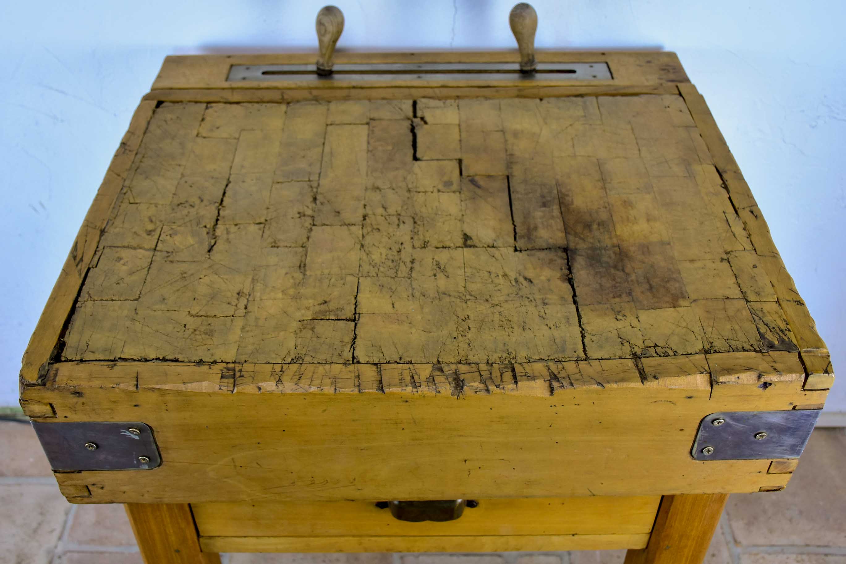 Vintage French butcher's block