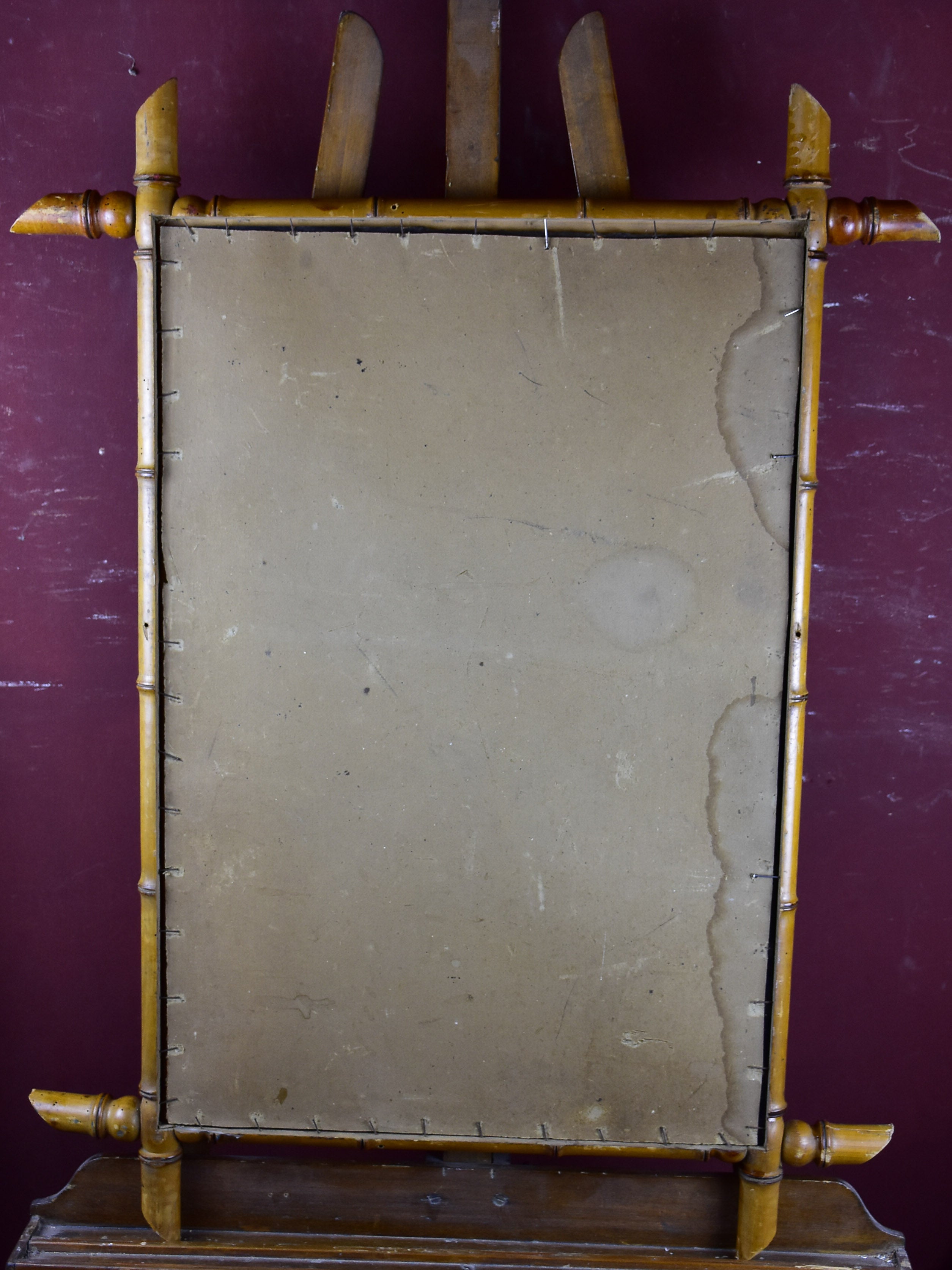 Vintage French mirror with faux bamboo frame