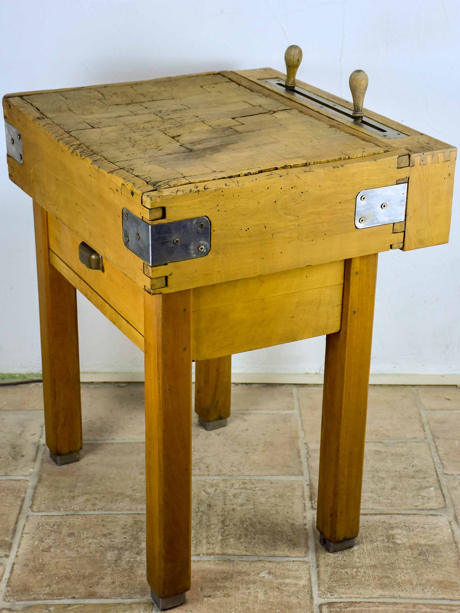 Vintage French butcher's block