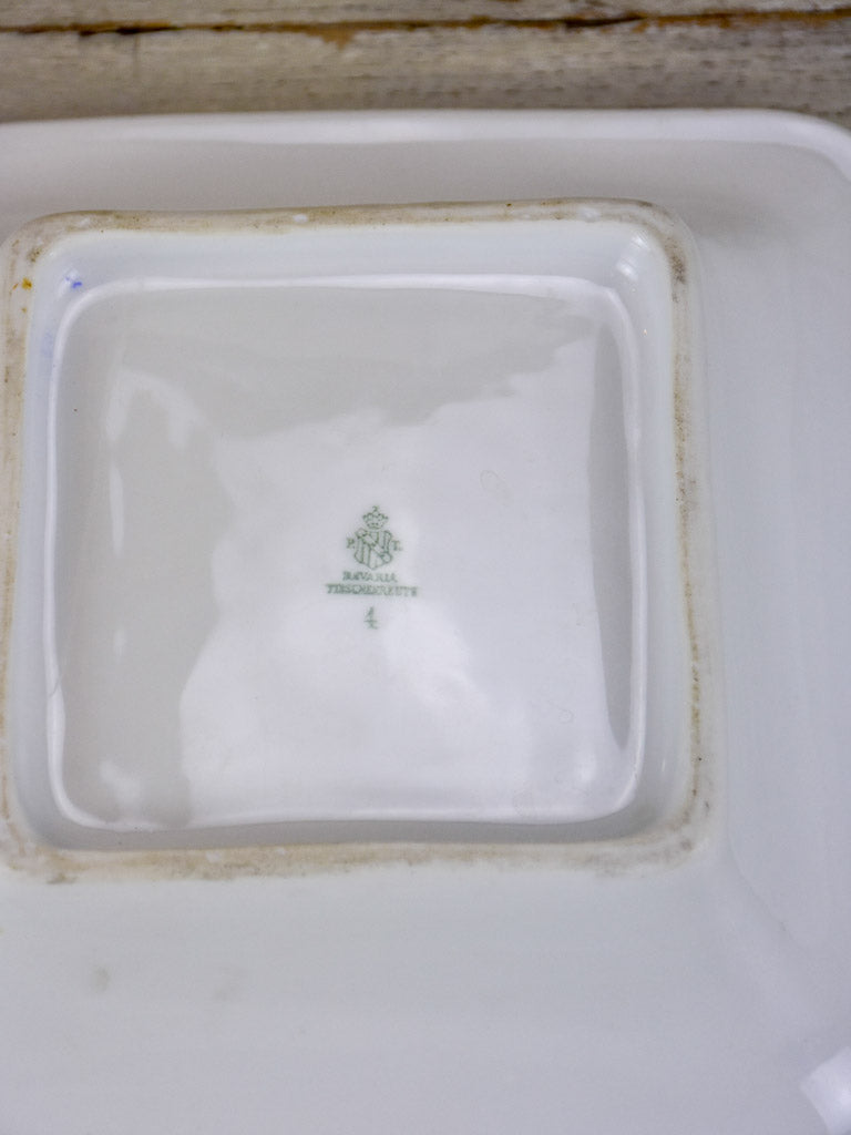 Antique white porcelain square bowl