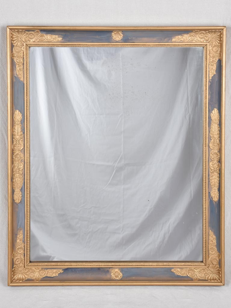Early 19th century Restauration mirror - blue and gold 29¼" x 35"
