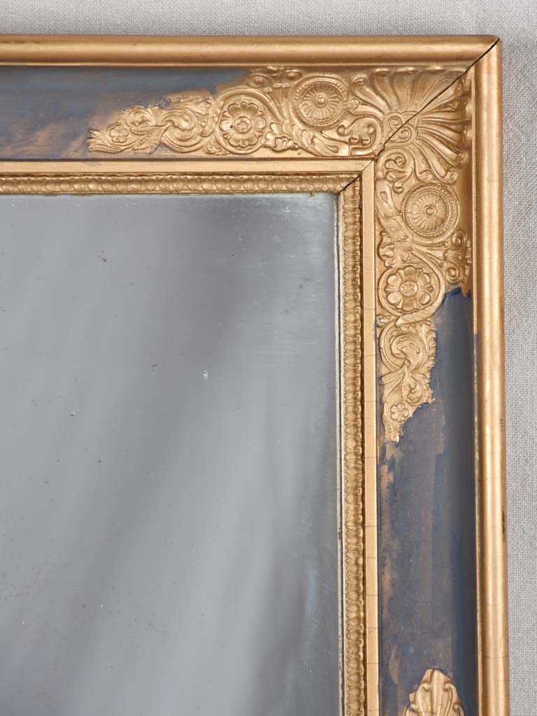 Early 19th century Restauration mirror - blue and gold 29¼" x 35"