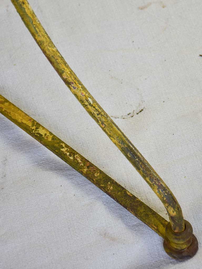 Antique French garden table with yellow patina - large 30¾"