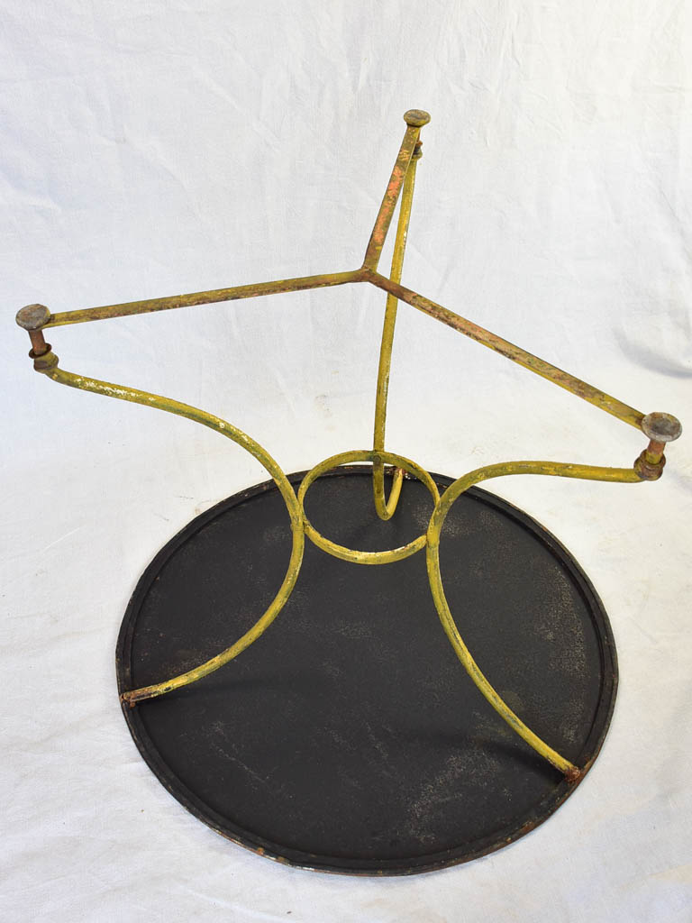 Antique French garden table with yellow patina - large 30¾"