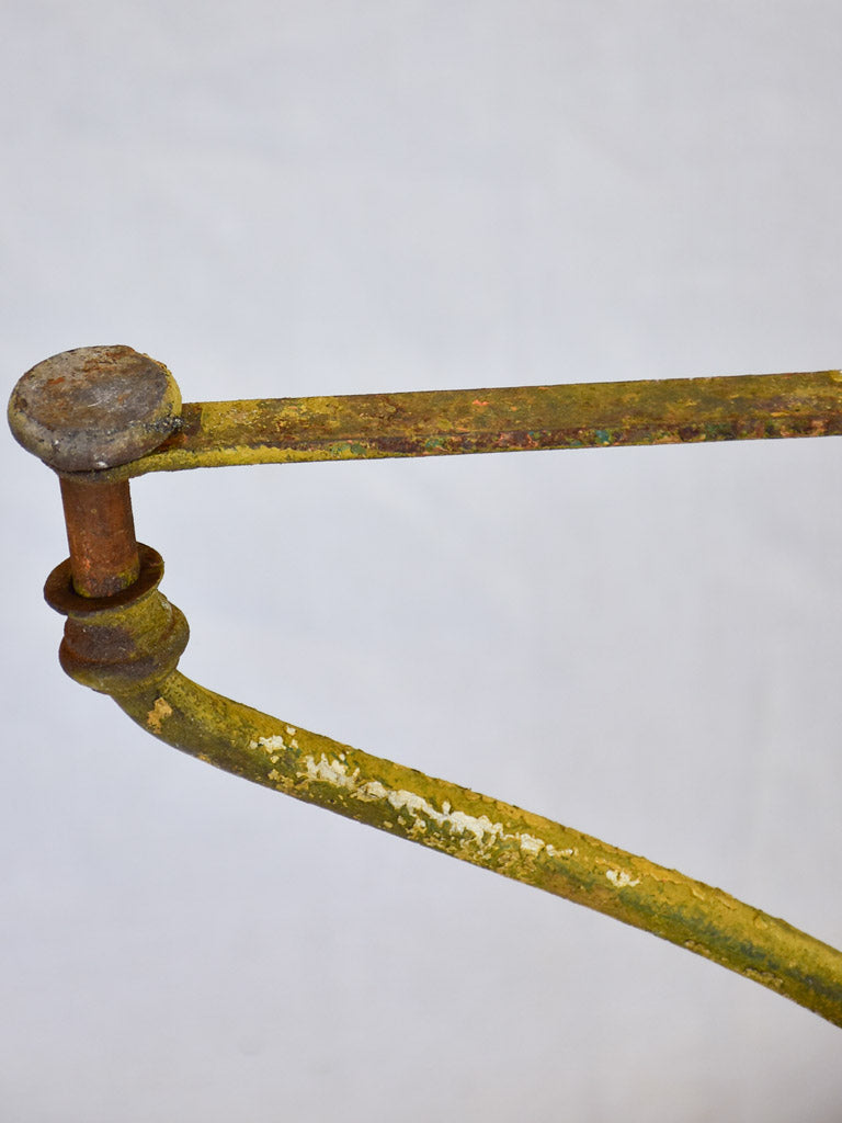 Antique French garden table with yellow patina - large 30¾"