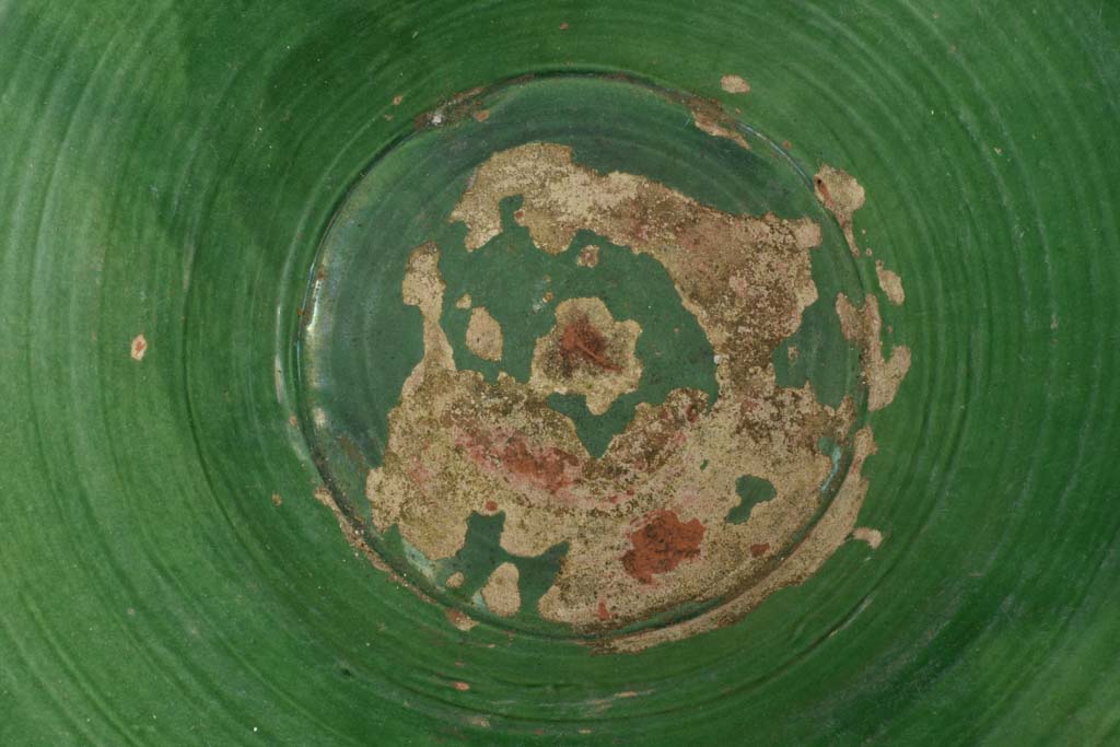 Very large tapered tian bowl with green glaze from South West France19¾"