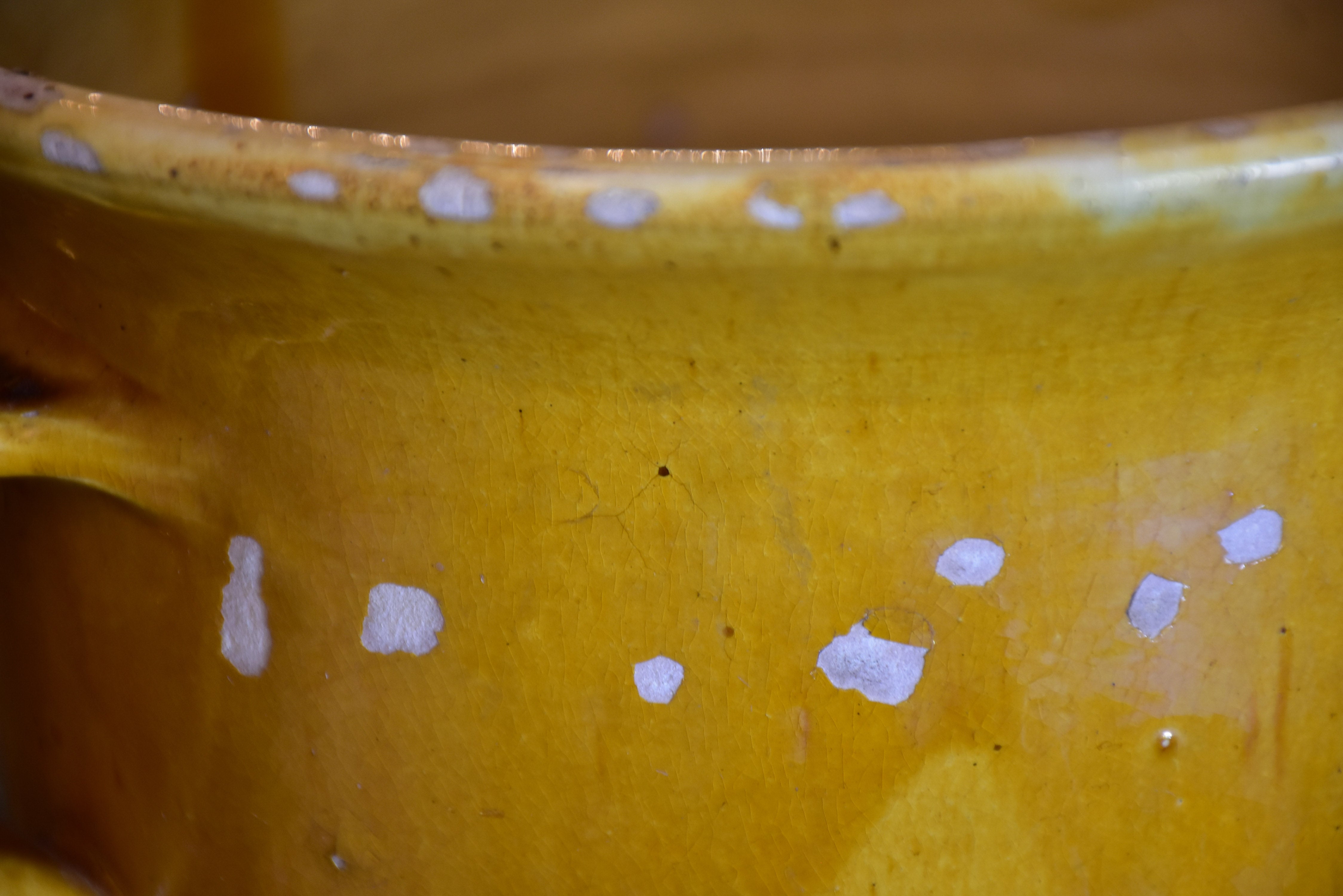 Vintage French vase with yellow glaze