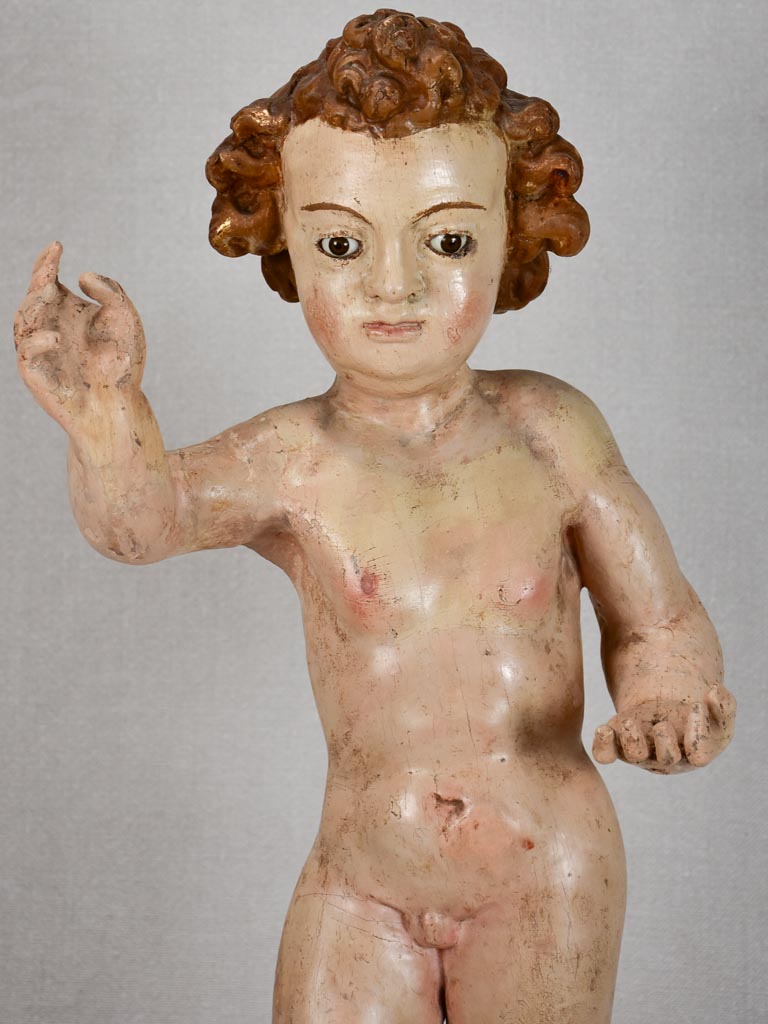 Aged Patina on Wooden Figure