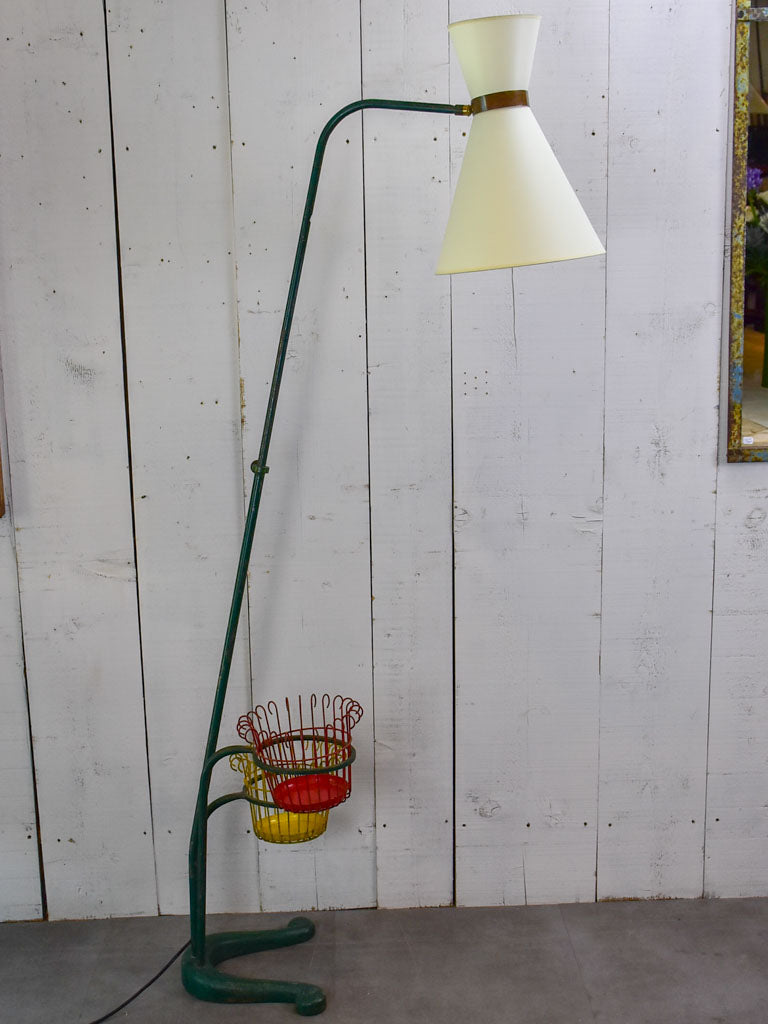 Mid century French floor lamp with pot plant stands