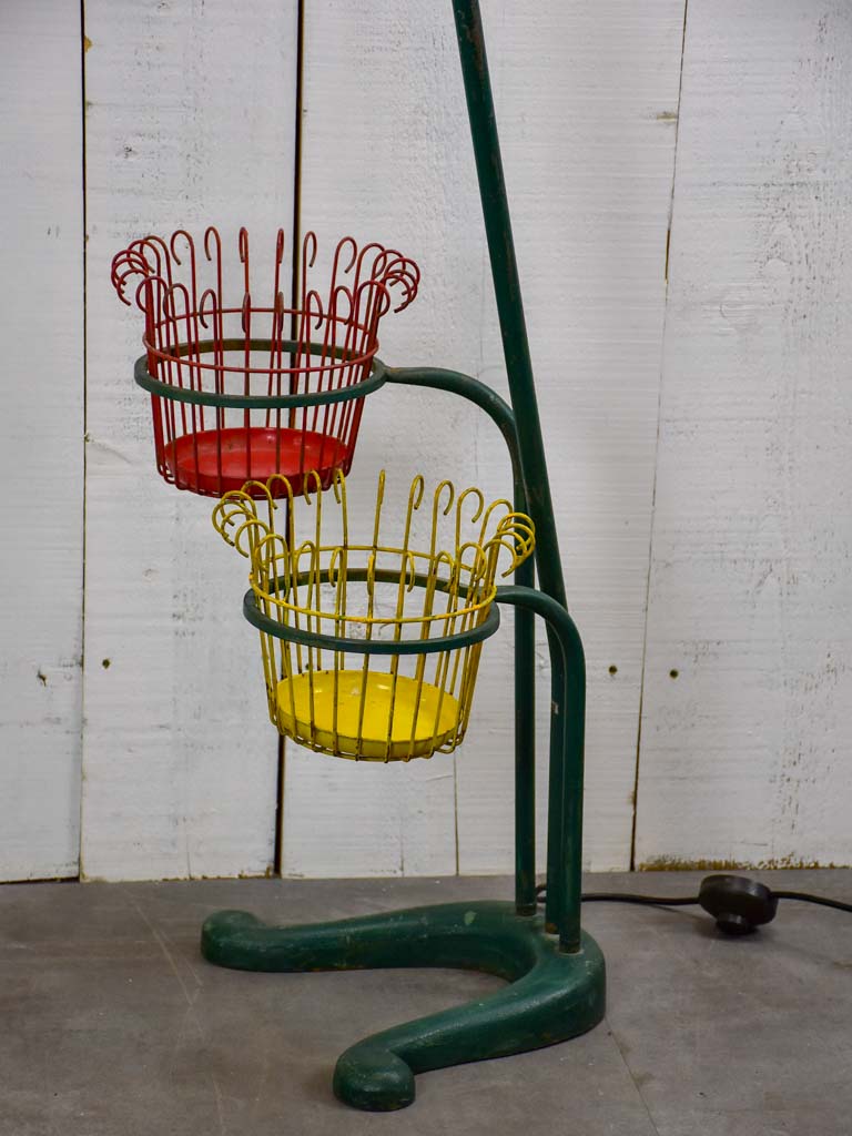 Mid century French floor lamp with pot plant stands