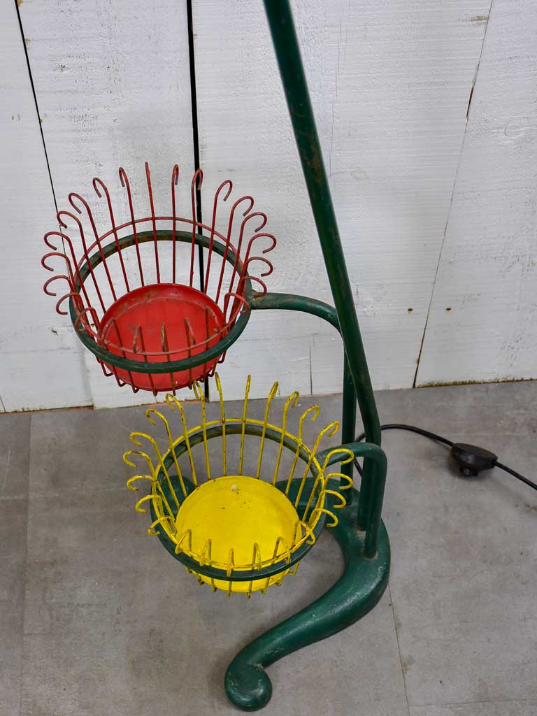 Mid century French floor lamp with pot plant stands