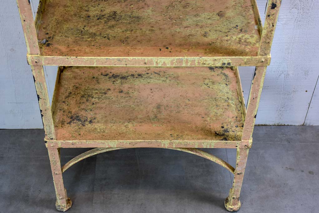 Antique French industrial shelving unit