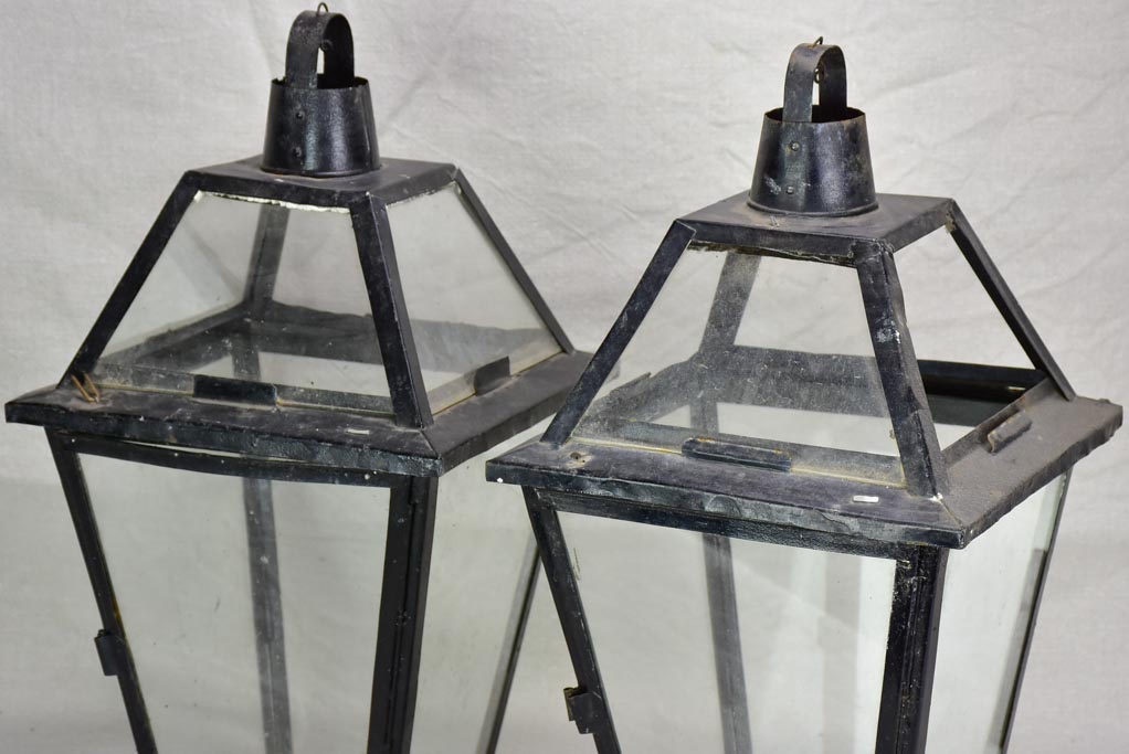 Pair of large antique French lanterns 21¼"