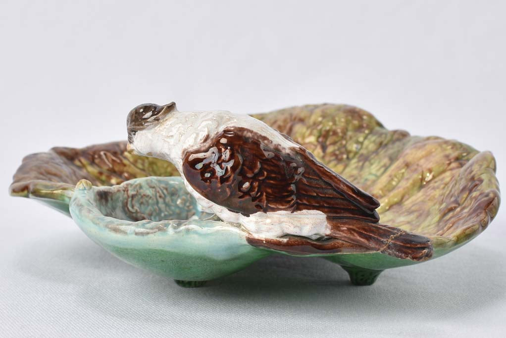 Unique bird-design decorative majolica plates
