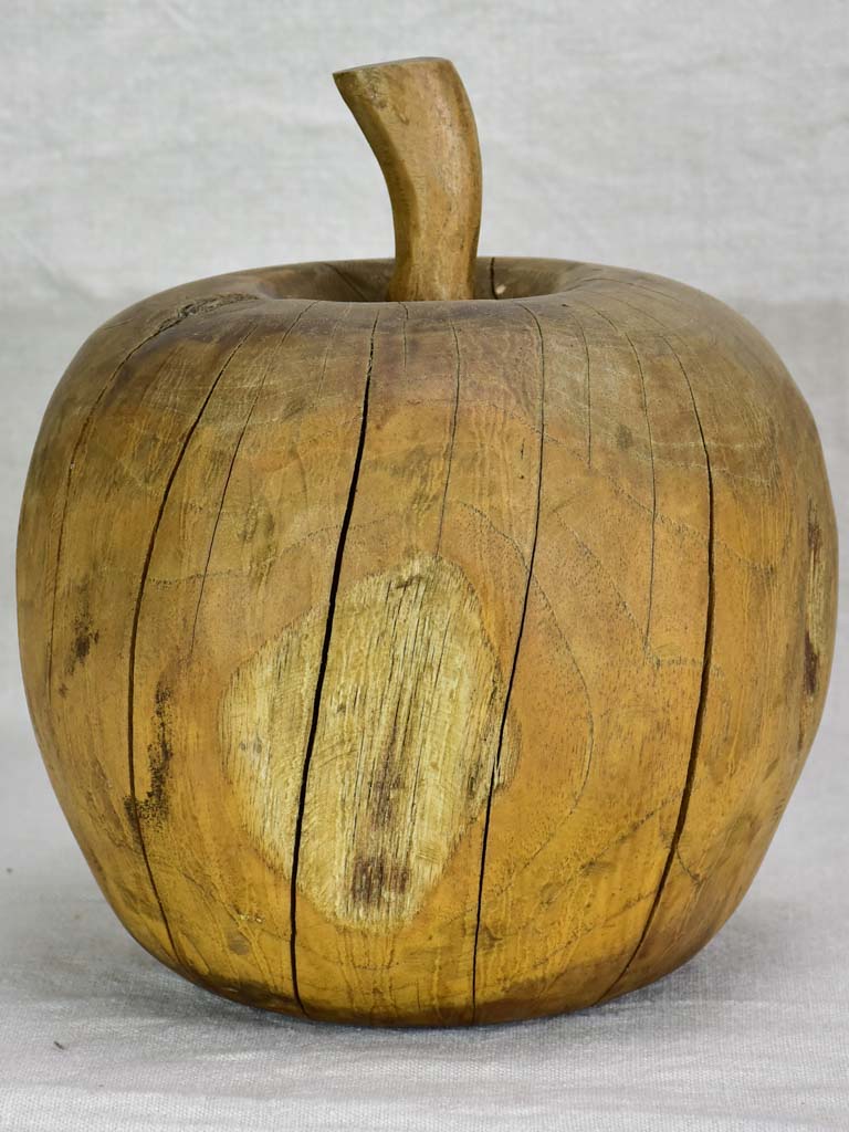 RESERVED ES Oversize wooden sculpture of an apple 10¾"