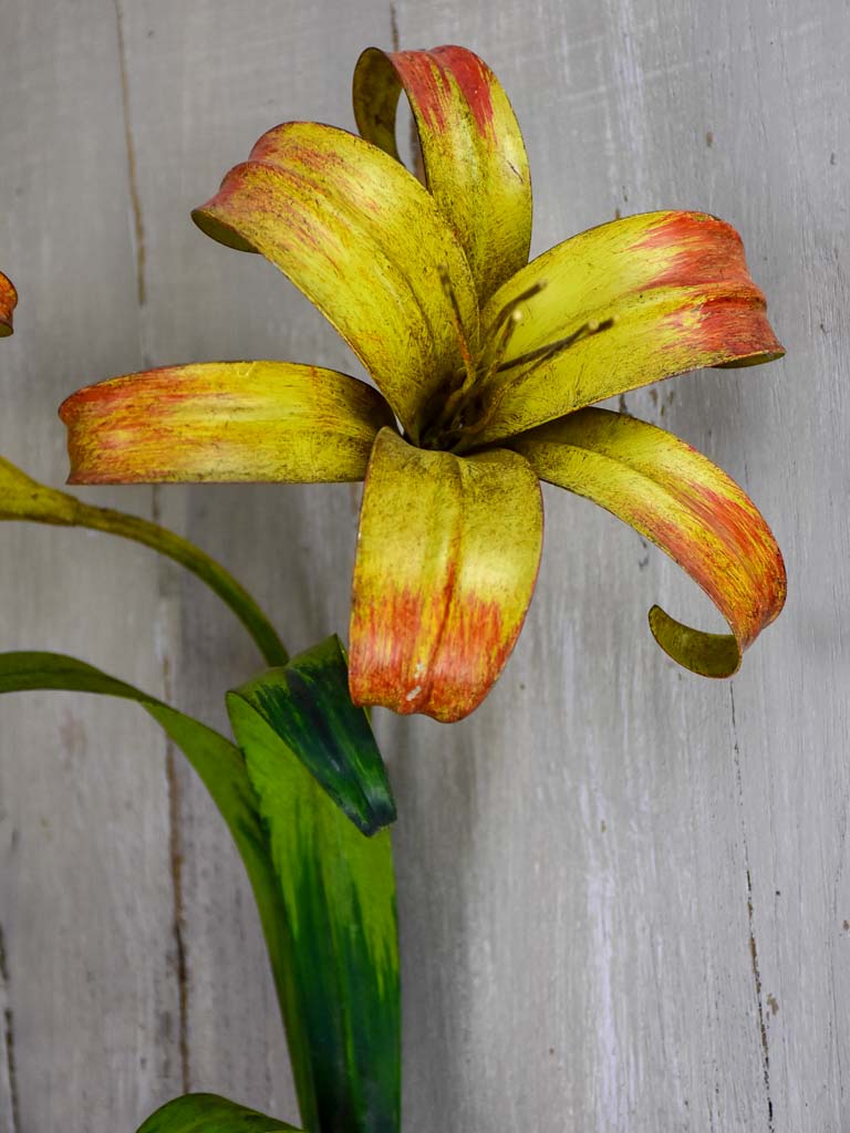 Three mid century lily wall appliques