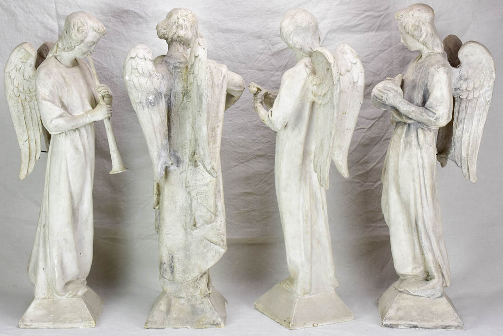 Original Camille Lefèvre (1853–1933) sculptures of four angels playing music - signed 30"
