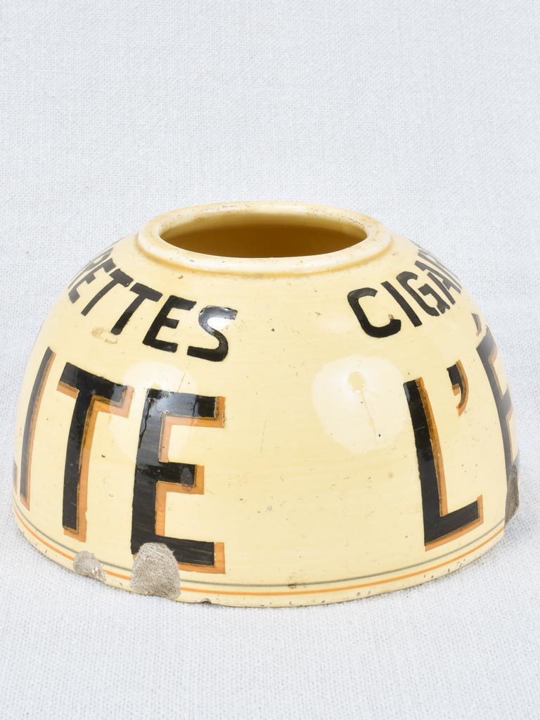 Durable old porcelain French ashtray