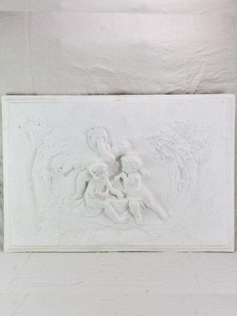 Large boiserie element / wall sculpture with cherubs 38½" x 26½"