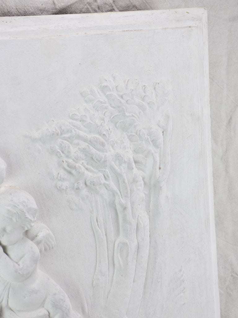 Large boiserie element / wall sculpture with cherubs 38½" x 26½"