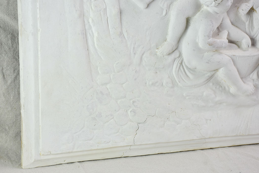 Large boiserie element / wall sculpture with cherubs 38½" x 26½"