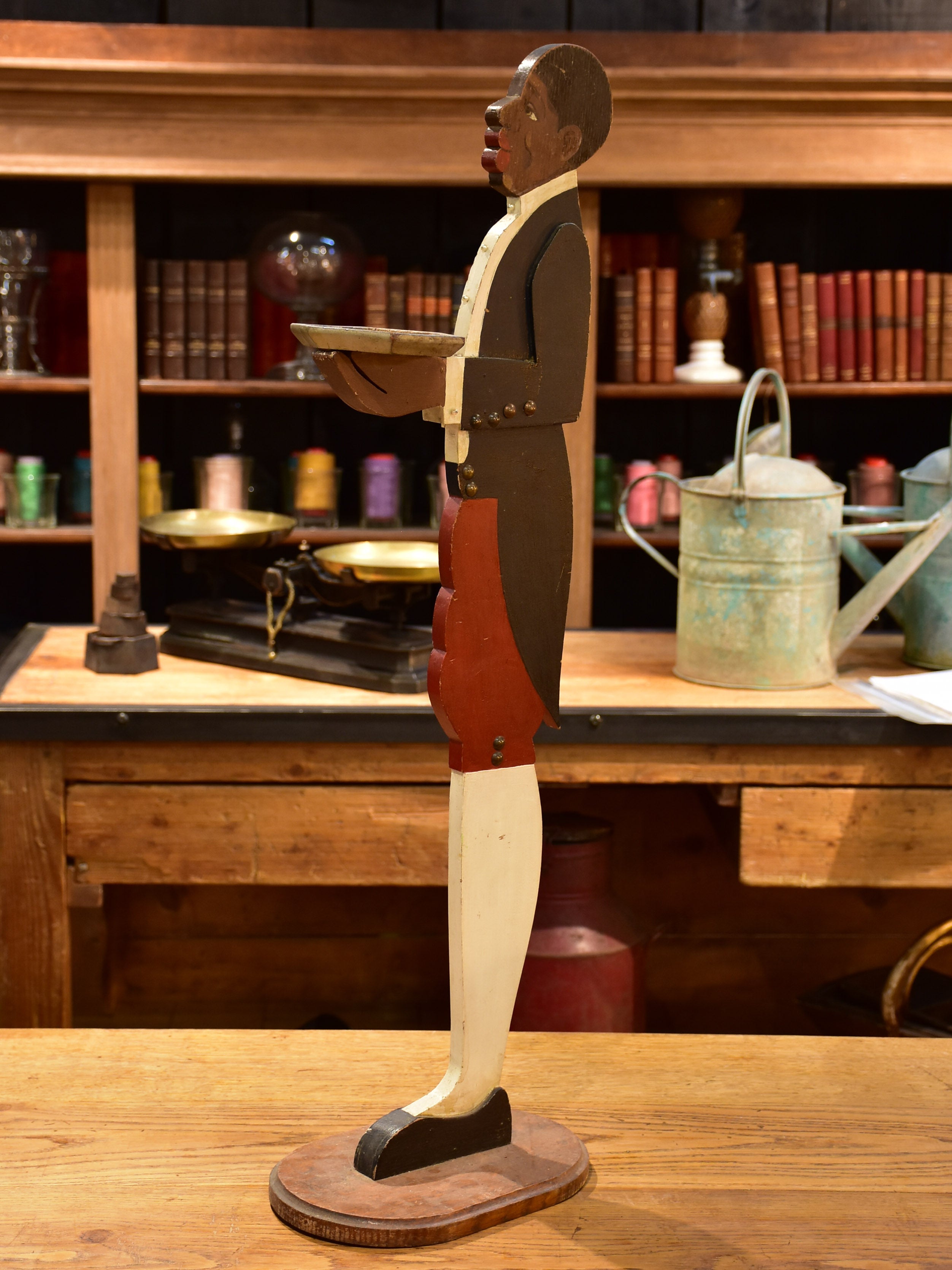Antique French wooden man – vide poche