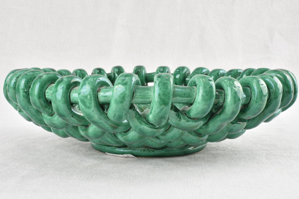 Vintage woven ceramic Jerome Massier bowl